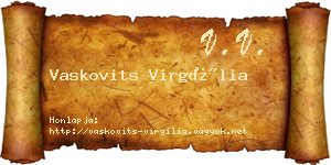 Vaskovits Virgília névjegykártya